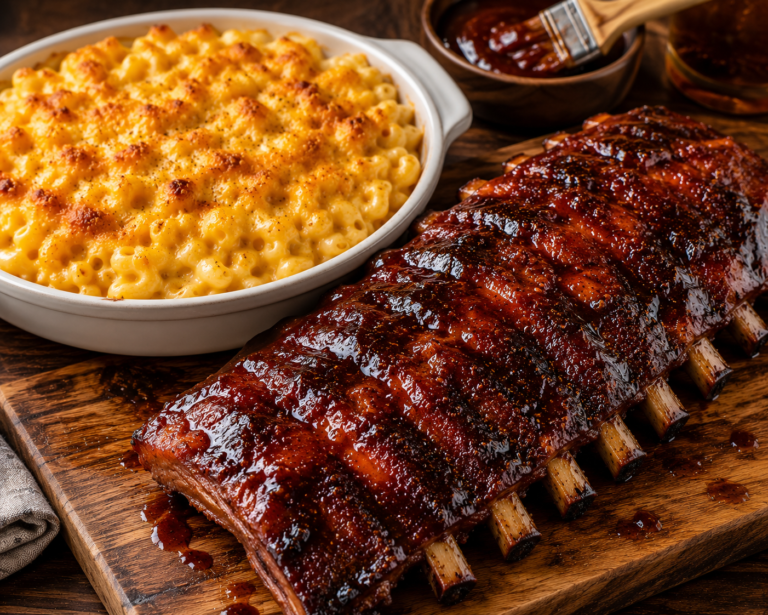 BBQ feast on a rustic table