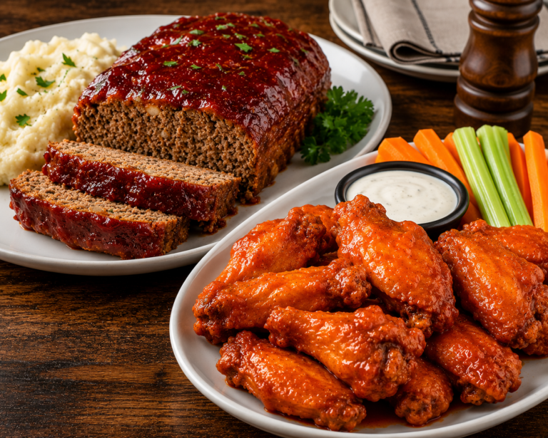 Chicken Wings and Meatloaf