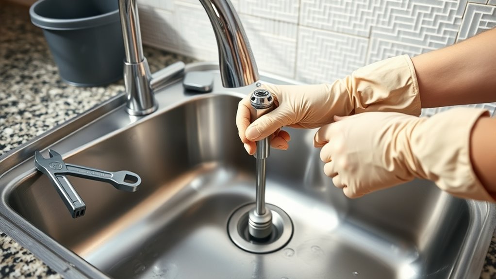 unclogging kitchen sink steps