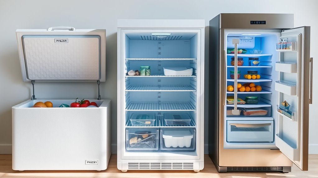 freezer types and features