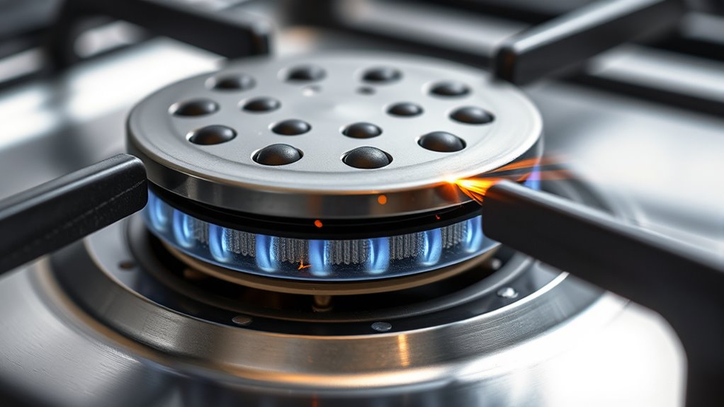 gas flames and electric heat