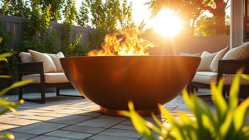 handcrafted copper outdoor fire bowl