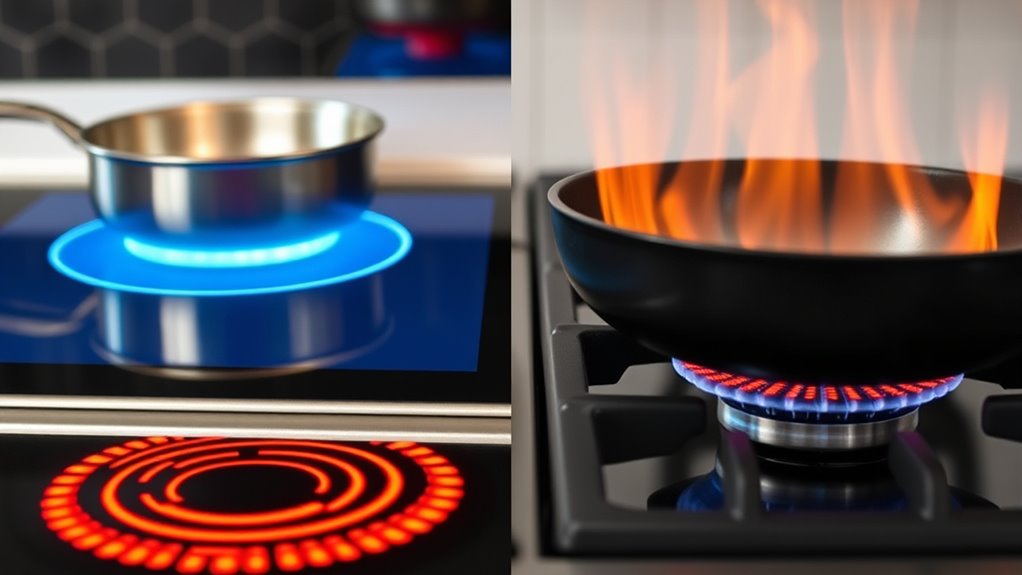 induction heats cookware directly