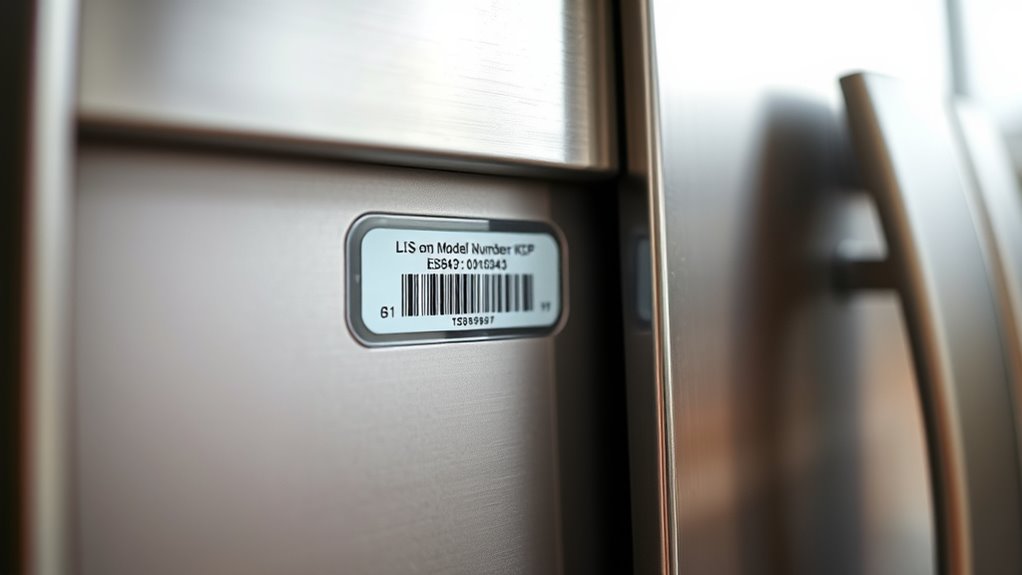 locate refrigerator model label