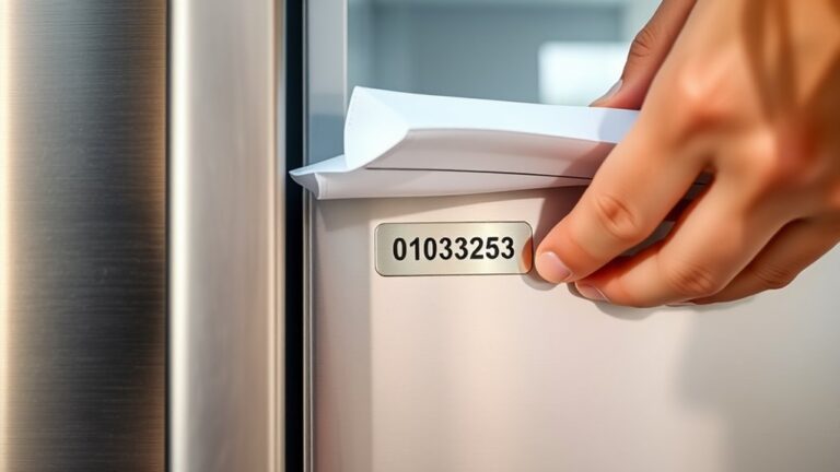 locating fridge serial number