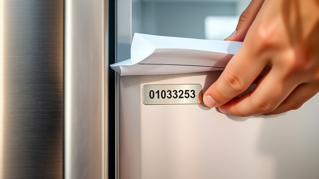 locating fridge serial number