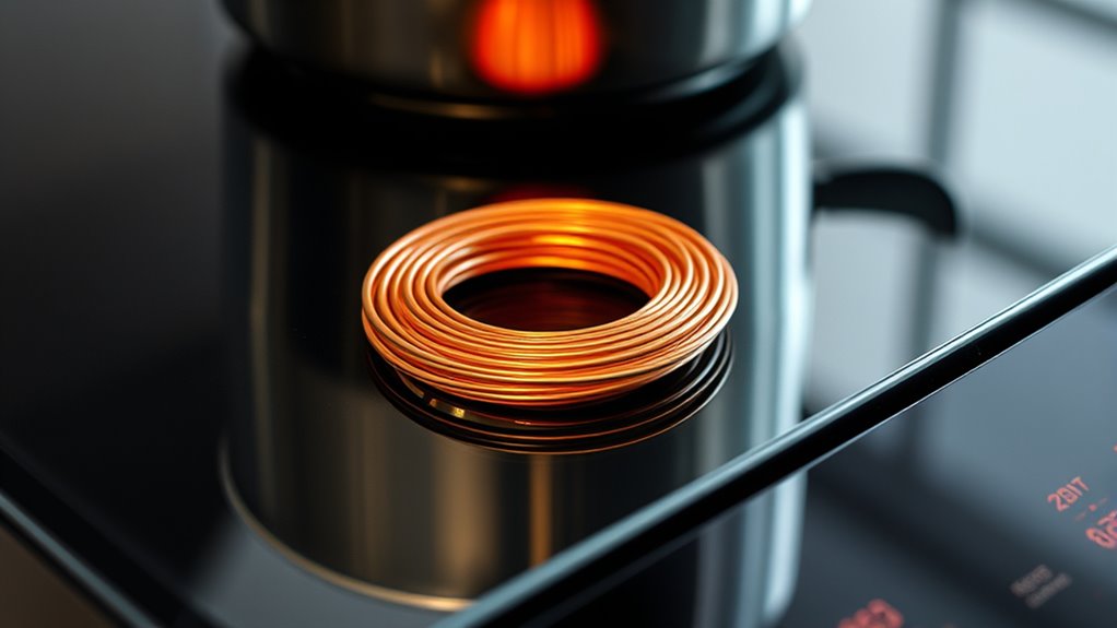 magnetic induction heats cookware