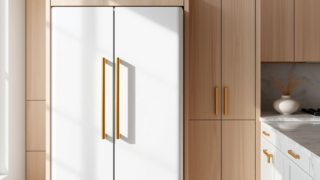 10 Best White Fridges With Gold Handles | Midway One Stop Diner sleek white space saving design