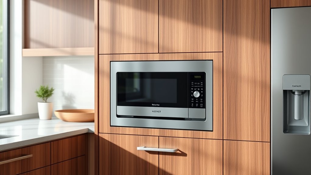 space saving built in microwave