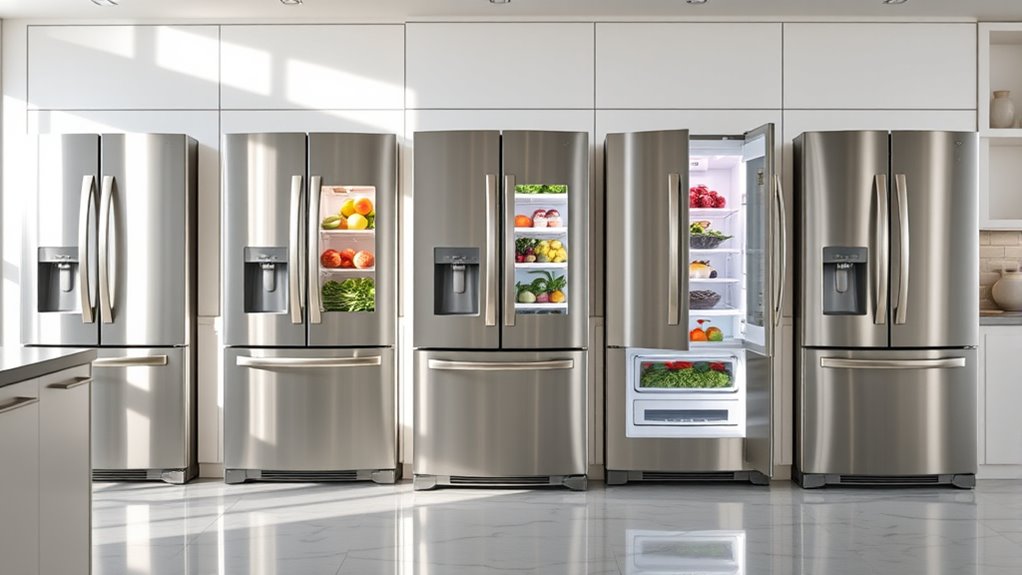top four door french refrigerators